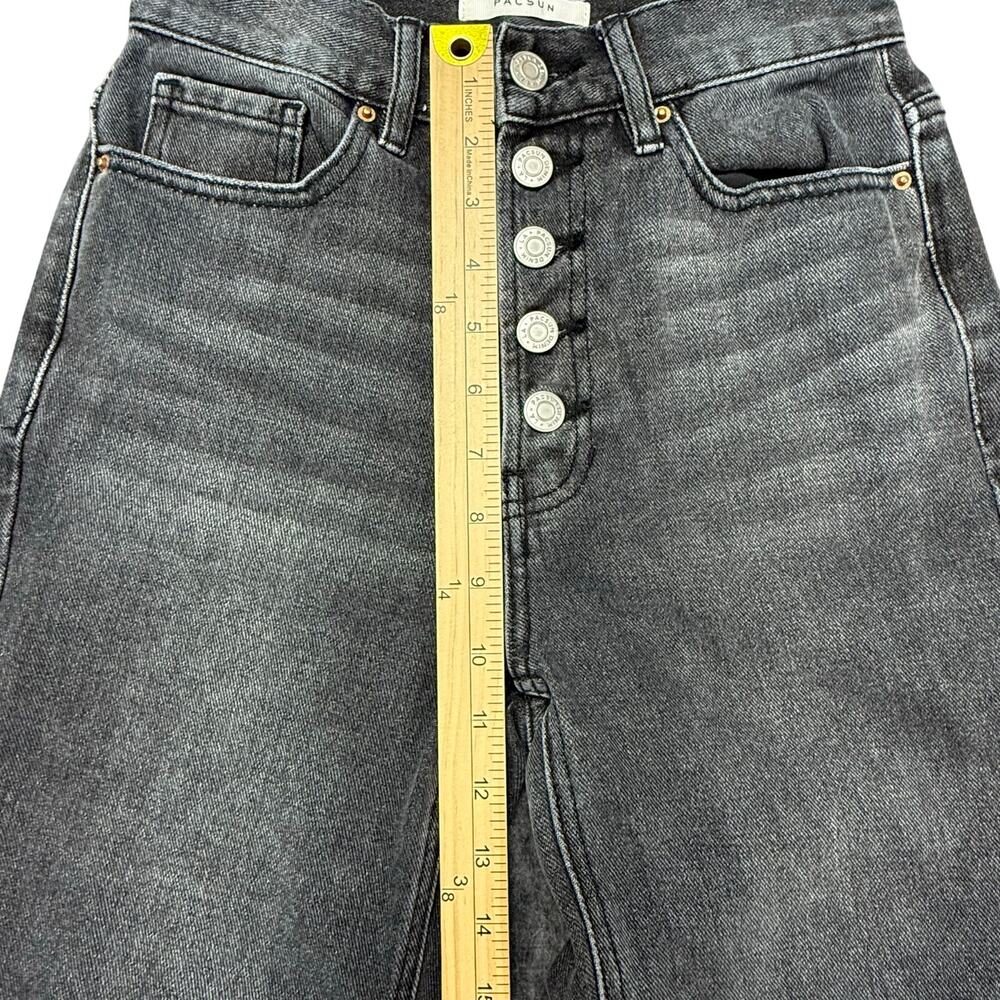PacSun Jeans Women's Size 24 (25x27) Black Button Fly Ultra High Rise Slim Worn - Picture 9 of 15